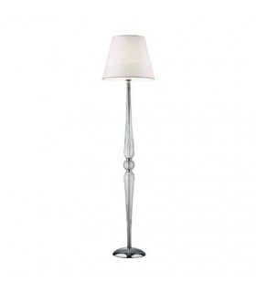 Stehleuchte Dorothy Glas, Metall, PVC Chrom, weiß, transparent 1 Glühbirne 165cm