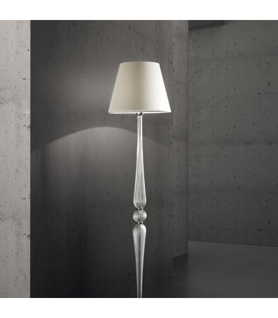 Lampadaire Dorothy Verre,métal,PVC Chrome, blanc,Transparent 1 ampoule 165cm
