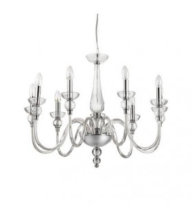 Candelabra without lampshades Doge Clear glass 9 bulbs 70cm