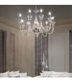 Chandelier sans abats jours Doge Verre Transparent 9 ampoules 70cm