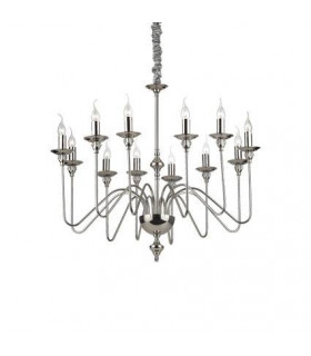 Lampadario senza paralumi Artu Cristal, metallo cromato 12 lampadine 98cm