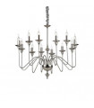 Chandelier sans abats jours Artu Cristal,métal Chrome 12 ampoules 98cm