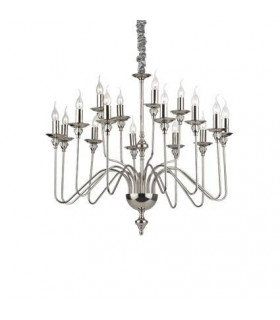 Lampadario senza paralumi Artu Cristal, metallo cromato 16 lampadine 98cm