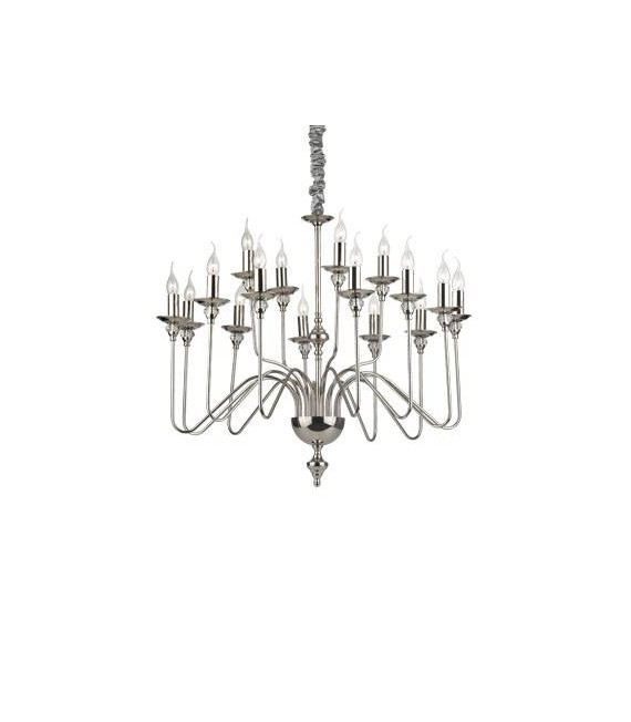 Chandelier without lampshades Artu Cristal, chrome metal 16 bulbs 98cm
