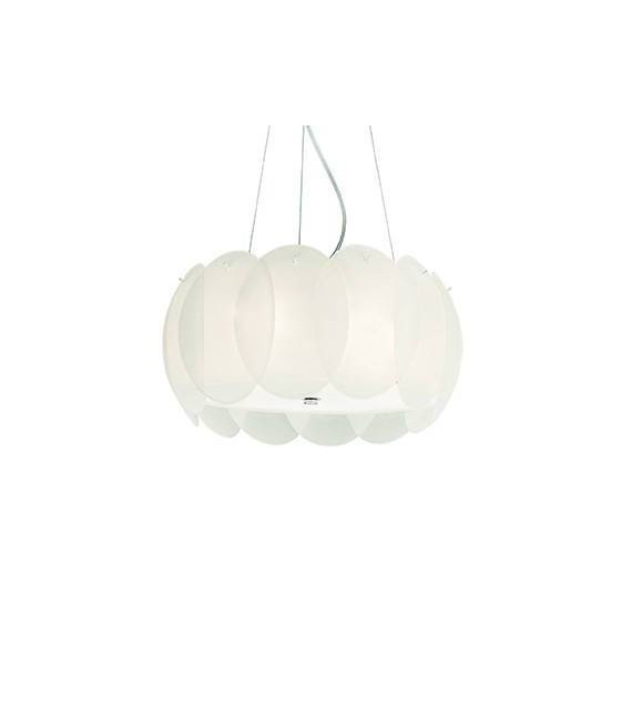 Anhänger Ovalino weiß 5 Glühbirnen 11cm