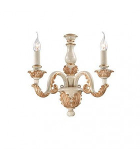 Applique murale Giglio Métal,résine Or blanc 2 ampoules 41cm