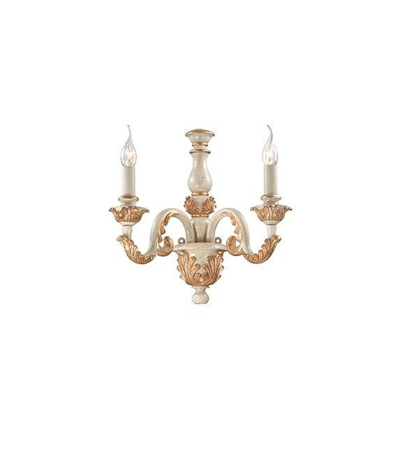 Applique murale Giglio Métal,résine Or blanc 2 ampoules 41cm