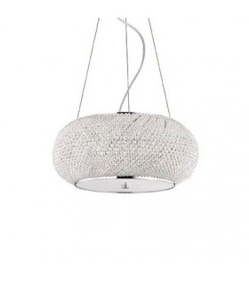 Sospensione LED integrata Pasha Vetro, cristallo, metallo cromato 6 lampadine 28cm