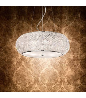 Sospensione LED integrata Pasha Vetro, cristallo, metallo cromato 10 lampadine 28cm