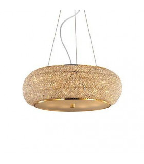 Suspension LED intégré Pasha Verre,cristal,métal Or 10 ampoules 28cm