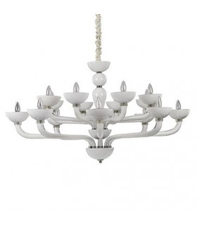 Candelabra without lampshades Casanova White glass 16 bulbs 65cm