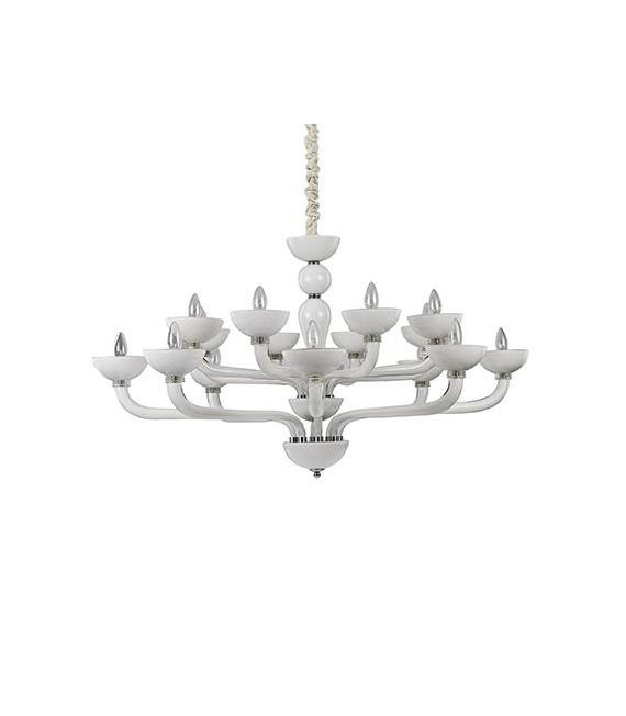 Candelabro sin pantalla Casanova Cristal Blanco 16 bombillas 65cm