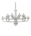 Chandelier sans abats jours Casanova Verre blanc 16 ampoules 65cm