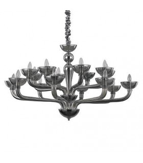 Chandelier sans abats jours Casanova Verre Fumé 16 ampoules 65cm