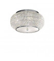 Plafonnier Design Pasha Verre,cristal,métal Chrome 6 ampoules 22cm