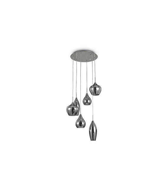 Lámpara colgante Soft 6 luces Gris