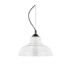 Bistro Black Glass Pendant 1 bulb 30cm