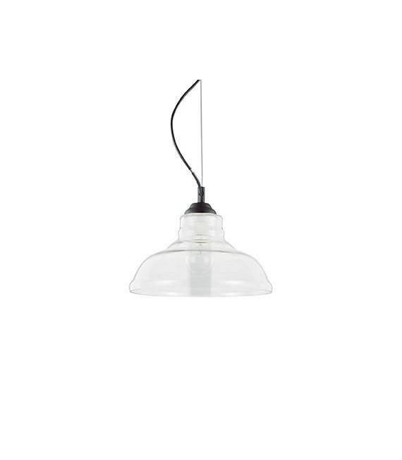 Bistro Black Glass Pendant 1 bulb 30cm