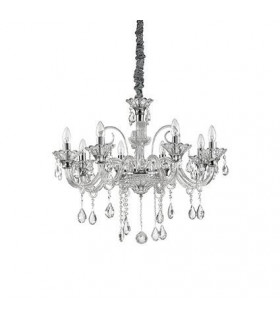 Candelabra without lampshades Colossal Clear Glass 8 bulbs 80cm