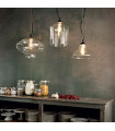 Bistro Black Glass Pendant 1 bulb 70cm