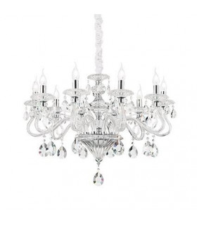 Lampadario senza paralumi Negresco Clear Glass 8 lampadine 80cm