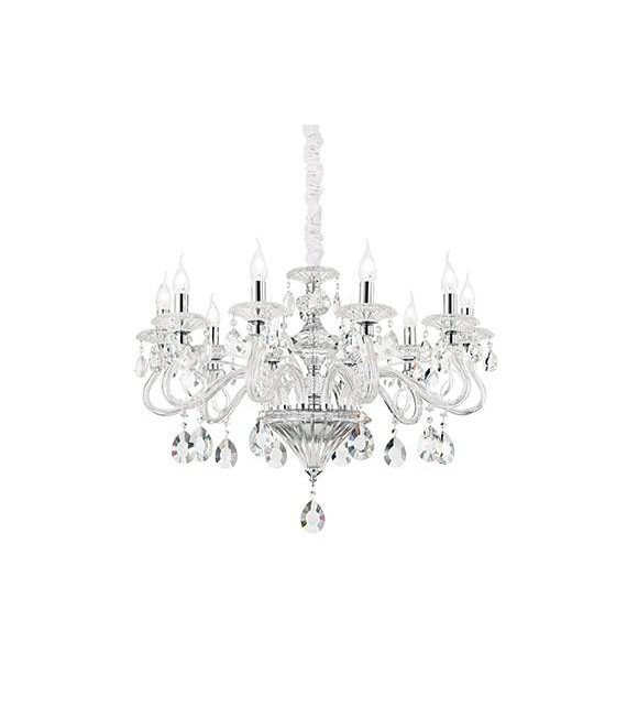 Chandelier without shades Negresco Clear Glass 8 bulbs 80cm