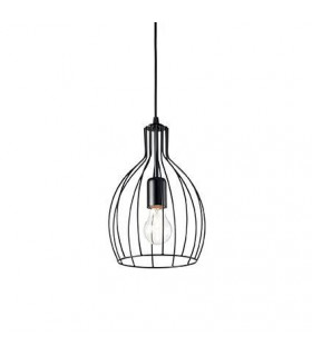 Sospensione Ampolla in metallo nero 1 lampadina 45cm