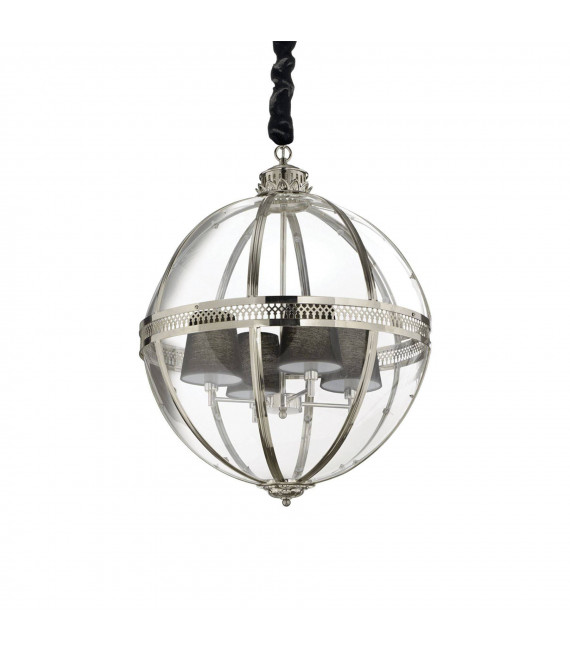 Lampada a sospensione World Metal Chrome 4 lampadine 110cm