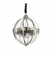 Suspension World Métal Chrome 4 ampoules 110cm