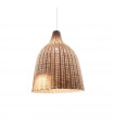 Haunt pendant 1 light Wicker Wood