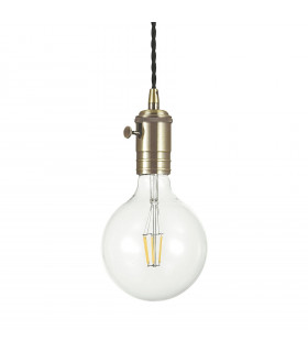 Suspension Doc Métal Plomb 1 ampoule 18cm
