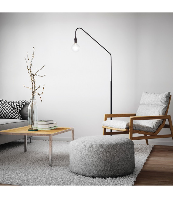 Lampada da terra Minimal Black Metal 1 lampadina 175cm
