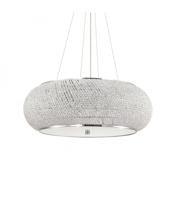 Suspension LED intégré Pasha Métal Chrome 14 ampoules 41cm