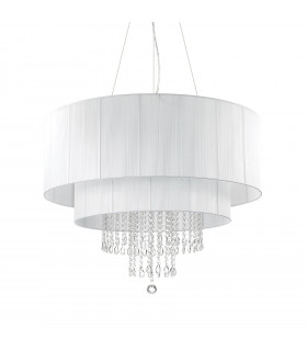 Opera pendant lamp White glass 10 bulbs min 48 / max 130cm