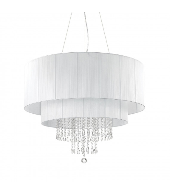 Lámpara colgante Opera Cristal blanco 10 bombillas min 48 / max 130cm