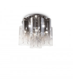 Design Compo Plafoniera in metallo fumé 6 lampadine 35cm