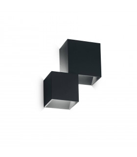 Aplique moderno Rubik Aluminio Negro 2 bombillas 21cm