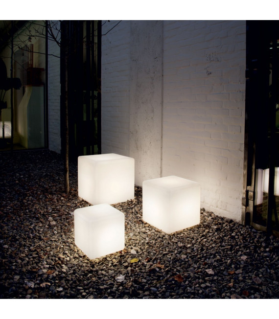 Portable garden lamp Luna White plastic 1 bulb 30cm