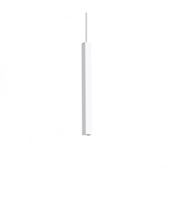 Diseño suspensión Ultrafino Blanco metal 1 bombilla 55cm
