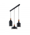 Black Metal Triad Pendant 3 bulbs 52cm