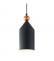 Black Metal Triad Pendant 1 bulb 52cm