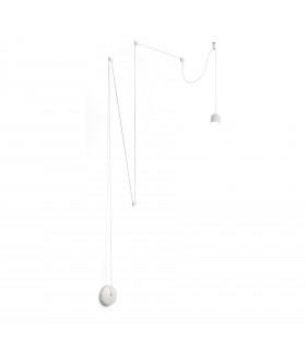 Designer pendant light Tall White metal 1 bulb 20cm