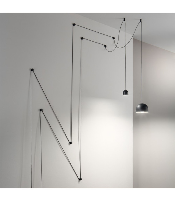 Colgante Alto Metal Negro 1 bombilla 20cm
