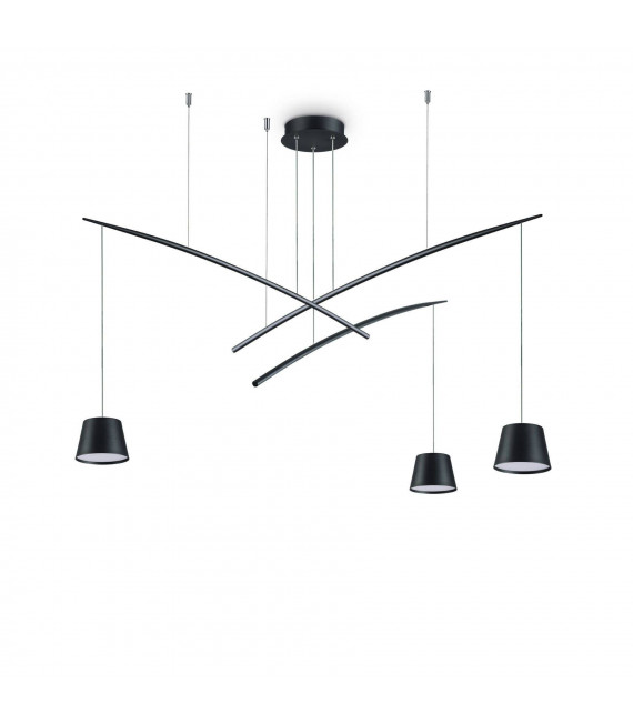 Fish Black Metal pendant light 3 bulbs 58cm