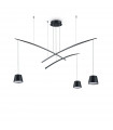 Fish Black Metal pendant light 3 bulbs 58cm