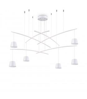 Lámpara colgante Fish Metal blanco 6 bombillas 58cm
