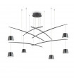 Suspension Fish Métal Noir 6 ampoules 58cm