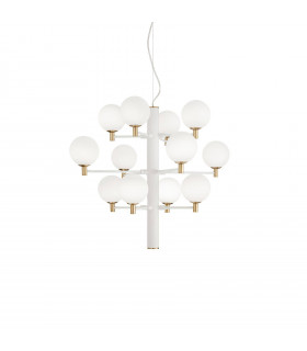 Copernico Pendelleuchte Weißmetall 12 Glühbirnen 74cm