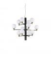 Copernico black metal pendant light 12 bulbs 74cm