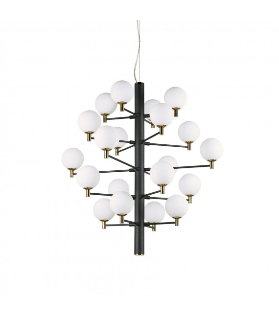 Suspension Copernico Métal Noir 20 ampoules 104cm